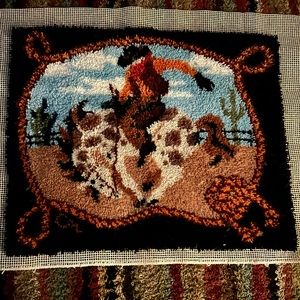Claire Murray Bucking Bronco Latch Hook Rug